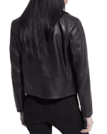 Women's Cropped Leather Jacket 2