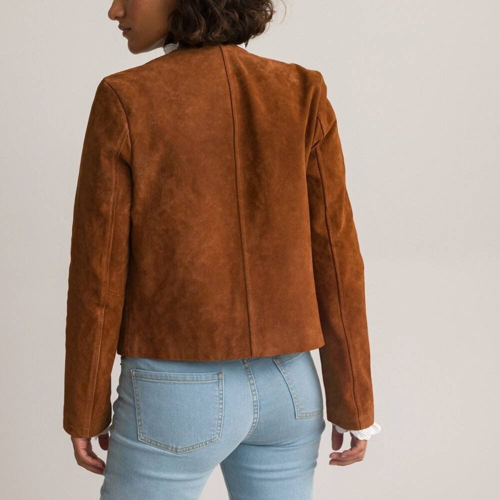 Womens Dark Brown Suede Jacket 2