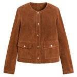 Womens Dark Brown Suede Jacket