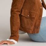 Womens Dark Brown Suede Jacket