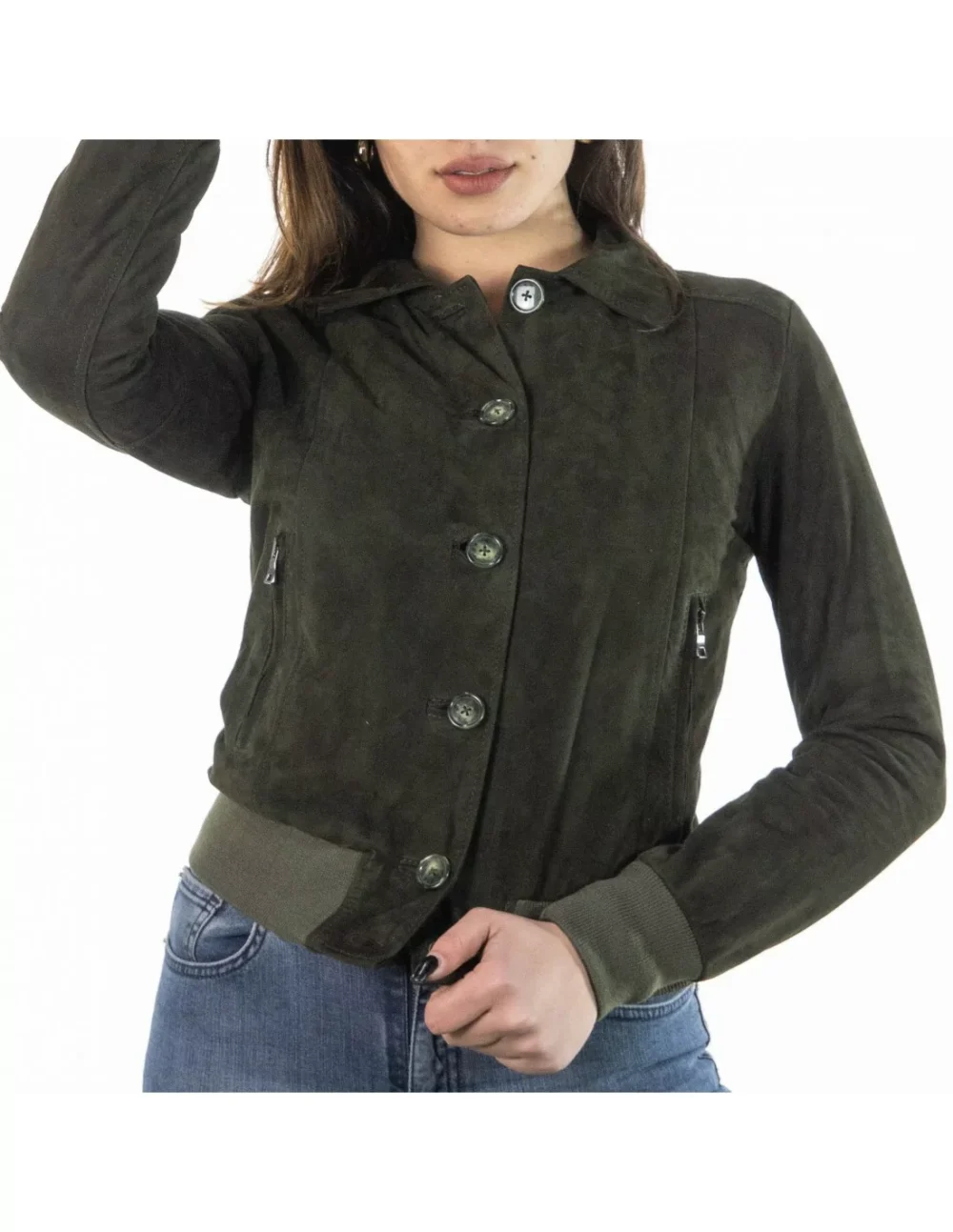 Women's Green Suede Jacket