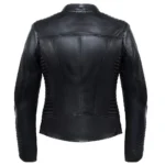 Women's Leather Motorcycle Jacket With Armor 2