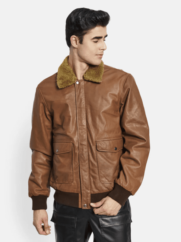 aviator bomber leather jacket