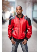 black and red bomber jacket