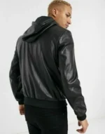 black bomber jacket with hood 2