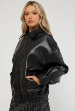 black bomber leather jacket 2