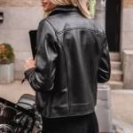 black leather coat womens 2