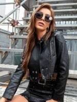 black leather jacket women