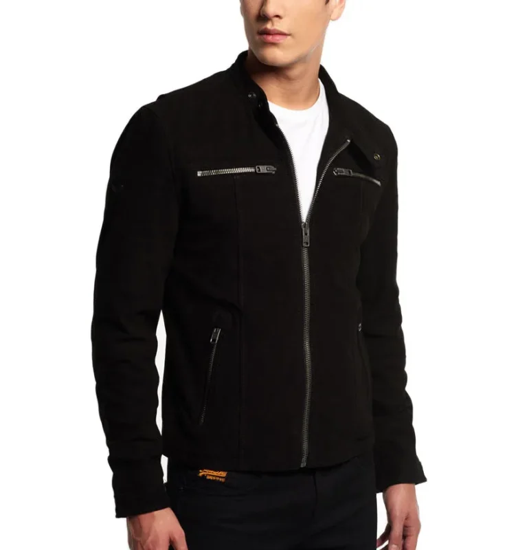 black suede motorcycle jacket