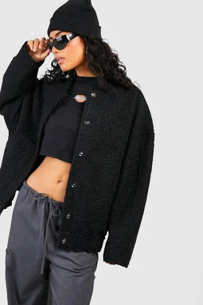 black wool bomber jacket