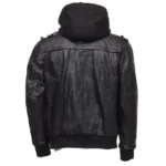 bomber leather jacket with hood 3