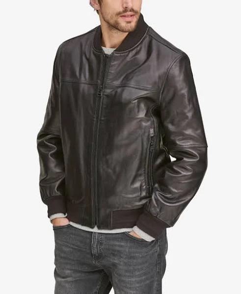 bomber men's leather jacket