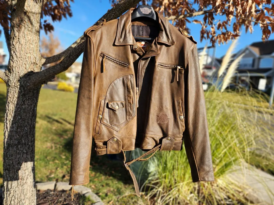 brown harley davidson jacket