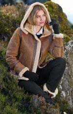 brown suede sheepskin jacket