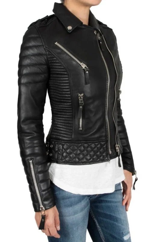 cropped faux leather jacket