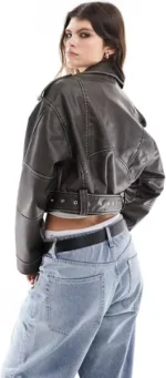 cropped moto jacket women's 3