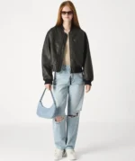 faux leather bomber jacket women's 2