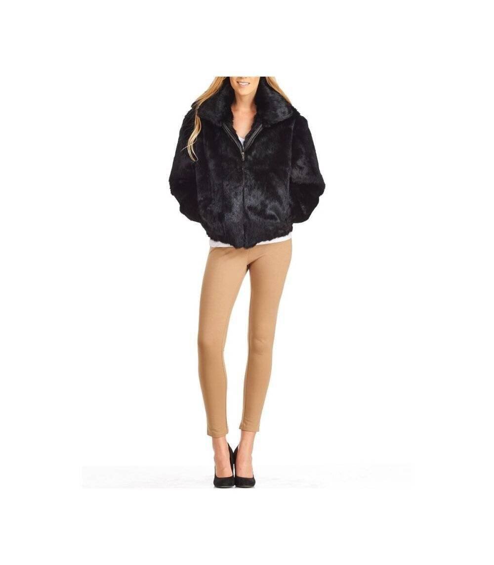 fur bomber jacket black 3