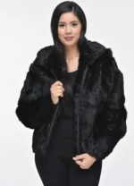 fur hood bomber jacket womens