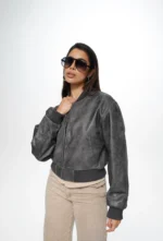 grey leather bomber jacket 2