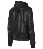 Hooded Leather Bomber Jacket 2