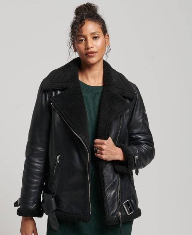 Ladies Leather Aviator Jacket