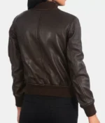 ladies leather bomber jacket 3