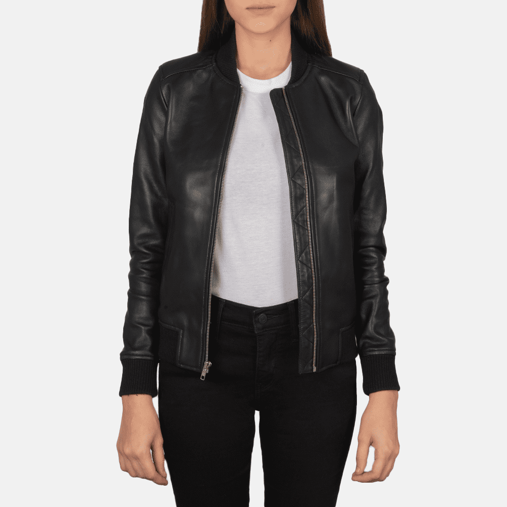 Leather Bomber Jacket For Women 2