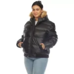 leather bomber jacket with fur 2