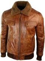 leather bomber jacket with fur collar