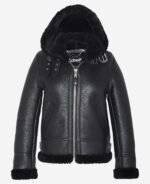 leather shearling bomber jacket