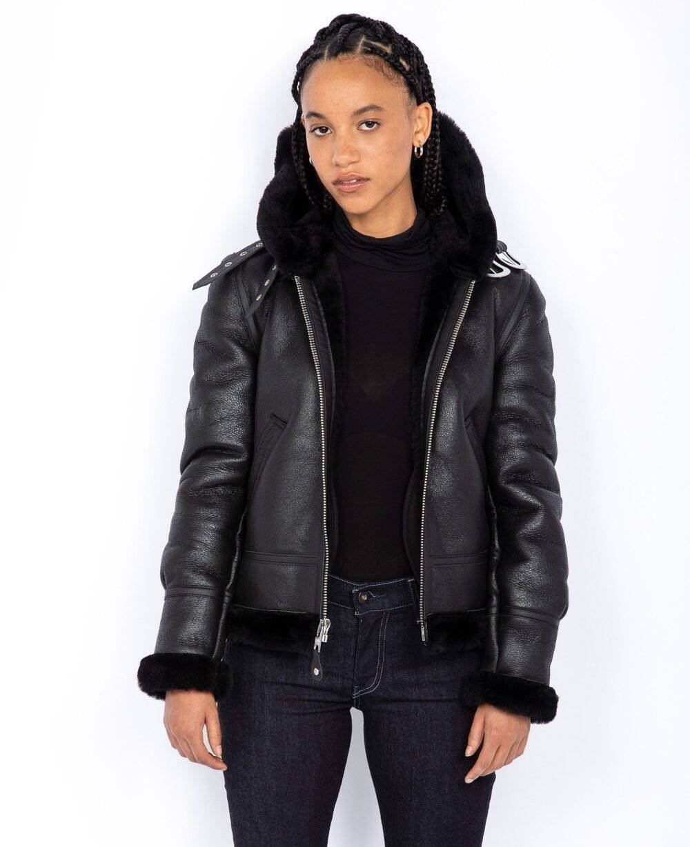 leather shearling bomber jacket3