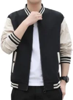 mens black and white bomber jacket