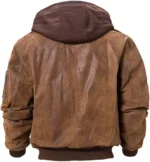 mens brown leather bomber jacket 2