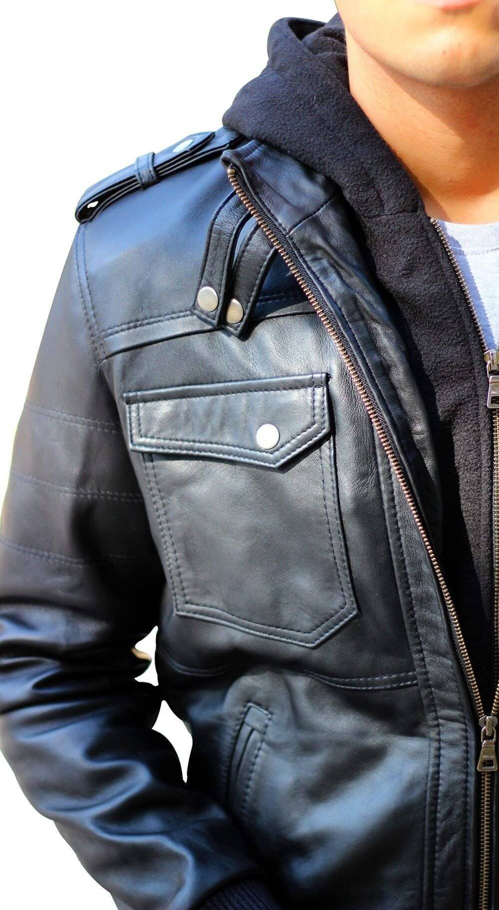 mens hooded leather jacket 3