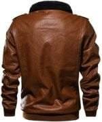 mens leather bomber jacket with fur collar 2