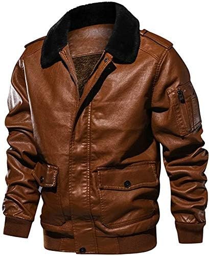 mens leather bomber jacket with fur collar