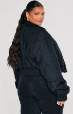 plus size black bomber jacket 2