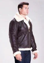 sheepskin leather bomber jacket 3