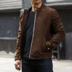 suede leather bomber jacket