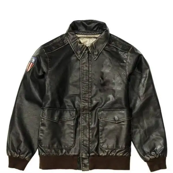 A-2 Vintage Military Style Leather Bomber Jacket