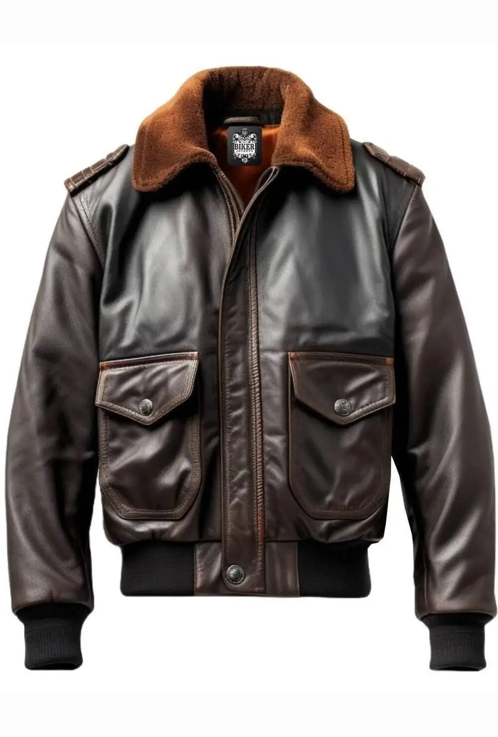 Aviator Men Flight Bomber Leather Jacket