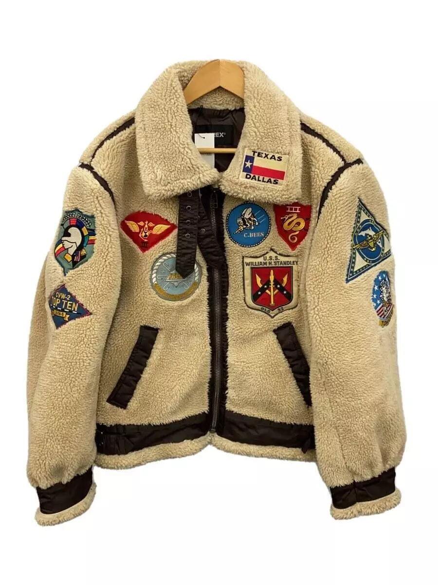 Avirex Retro B-3 Topgun Beige Bomber Flight Jacket