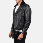 Biker Jacket With Fur Collar Mens