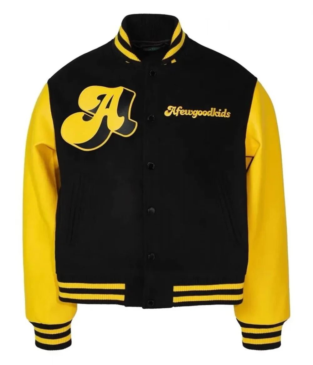 Black And Yellow Letterman Jacket