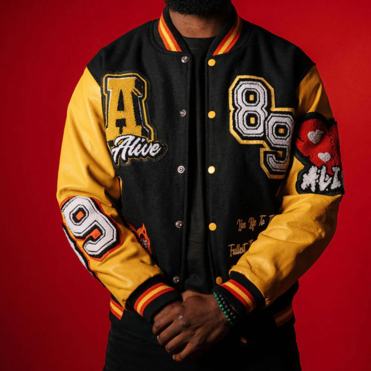 Black And Yellow Varsity jacket