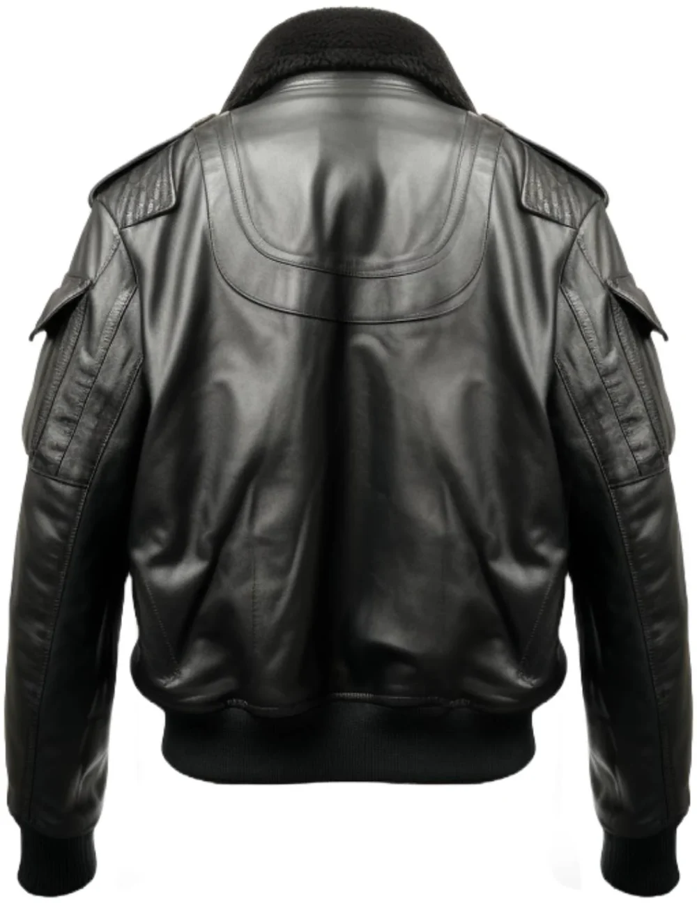 Black Bomber Leather Jacket Aviator B3 Style