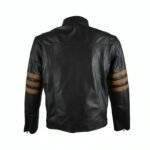 Black Cafe Racer With Brown Stripes Jacket