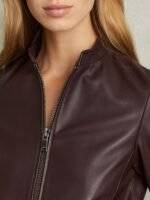 Brown Leather Biker Jacket for women