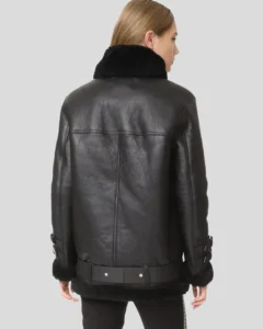 Black Leather Biker Jacket Fur Lined